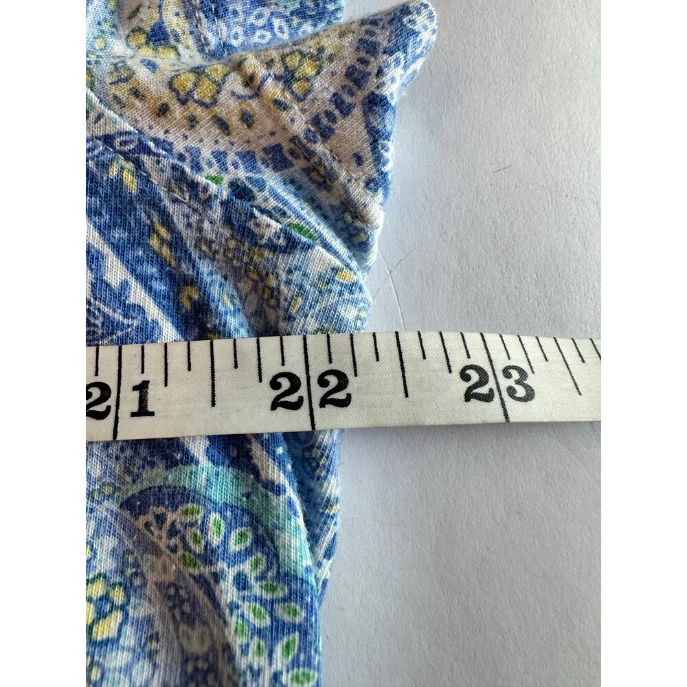 Lauren Ralph Lauren Pajamas Set Blue Yellow Paisley Short Sleeve Capri Pants - Picture 15 of 16